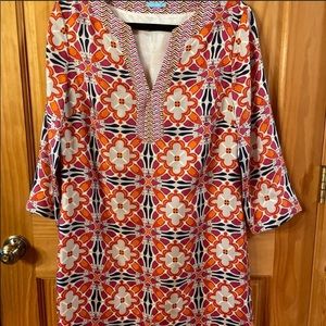 J. McLaughlin Amalfi 100% Silk Lined Tunic Dress M